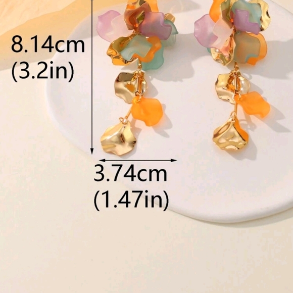 Bohemian Style & Countryside Retro Flower Petal Handmade earrings - Picture 6 of 6